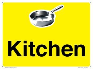 Kitchen Dementia Friendly signs yellow